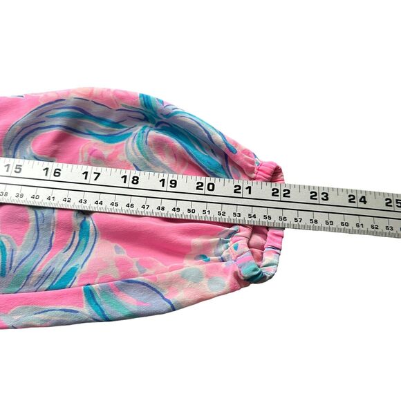 Lilly Pulitzer Elsa Blouse Top Womens XS Pink Floral Silk Split Neck Long Sleeve - Picture 9 of 10